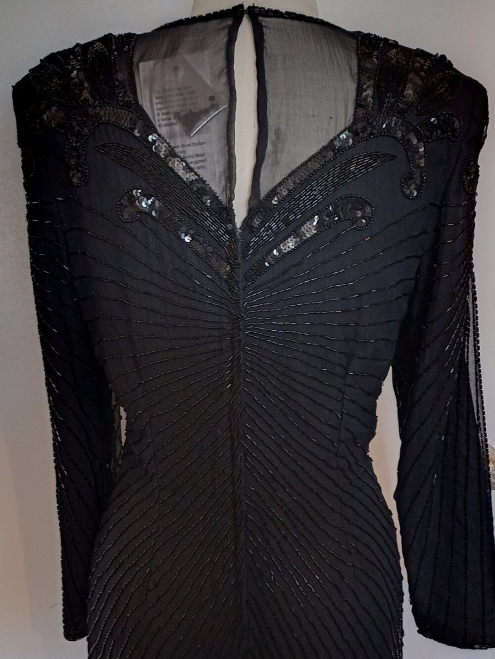 Vintage 1980s Stenay Silk Beaded Dress | NWT | Art Deco Dynasty Glam - Picture 8 of 17